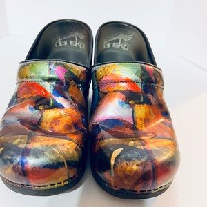 Dansko Paint Splash Slip-On Mules Women's Size 7.5-8/38